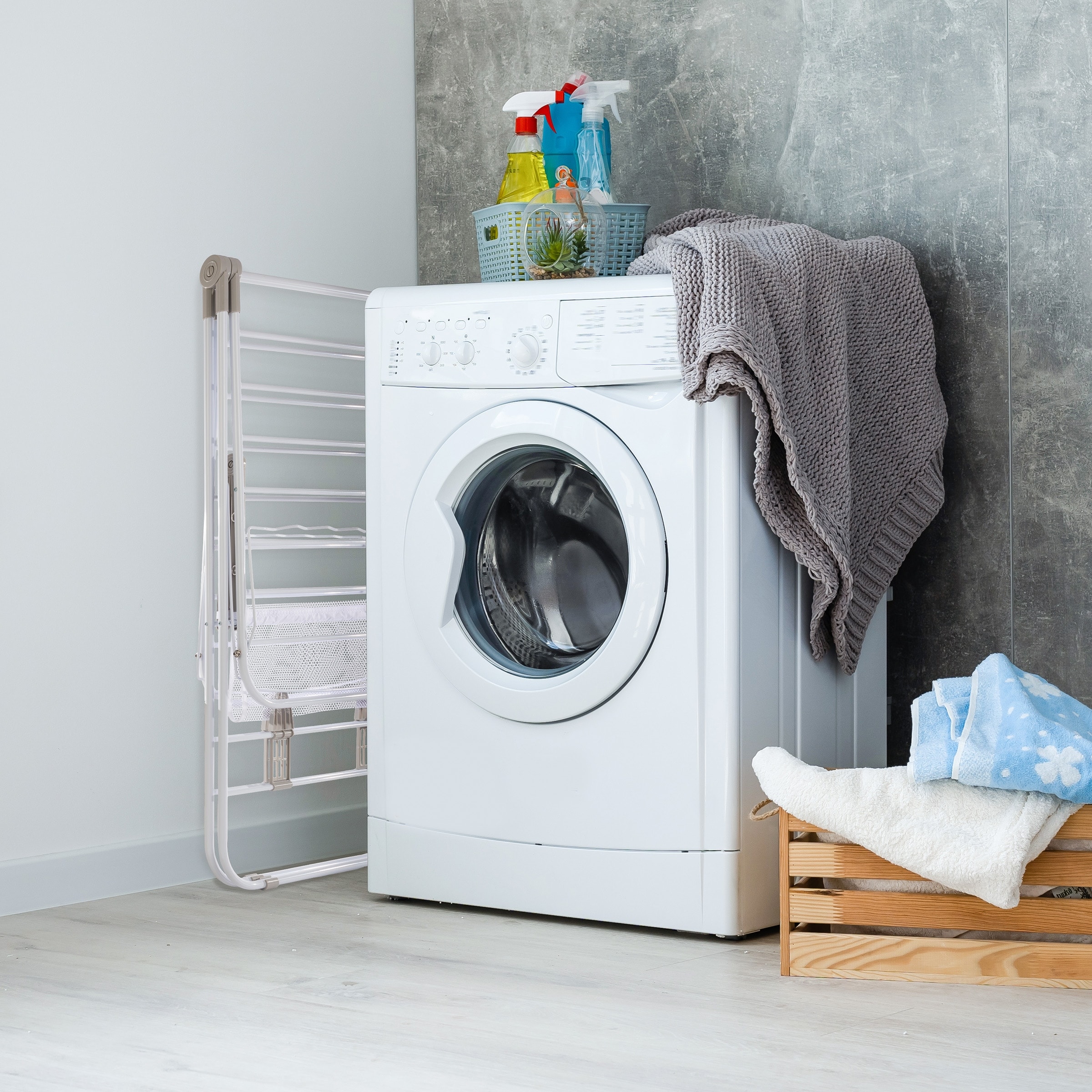 Portable washer best sale and dryer rack