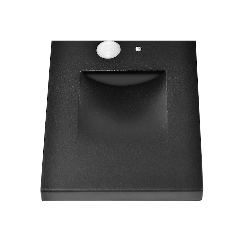 Hardwired White Motion Sensing Vertical LED Stair Light with Motion and Photocell Sensor