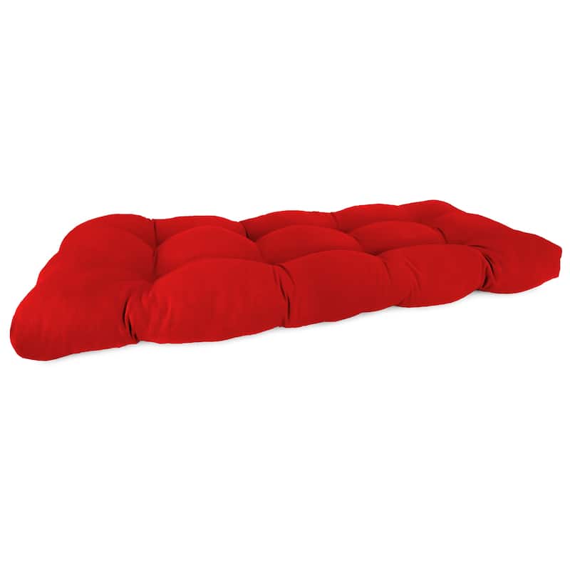 Sunbrella 44" x 18" Contoured Outdoor Wicker Bench Cushion - 18'' L x 44'' W x 4'' H - Canvas Logo