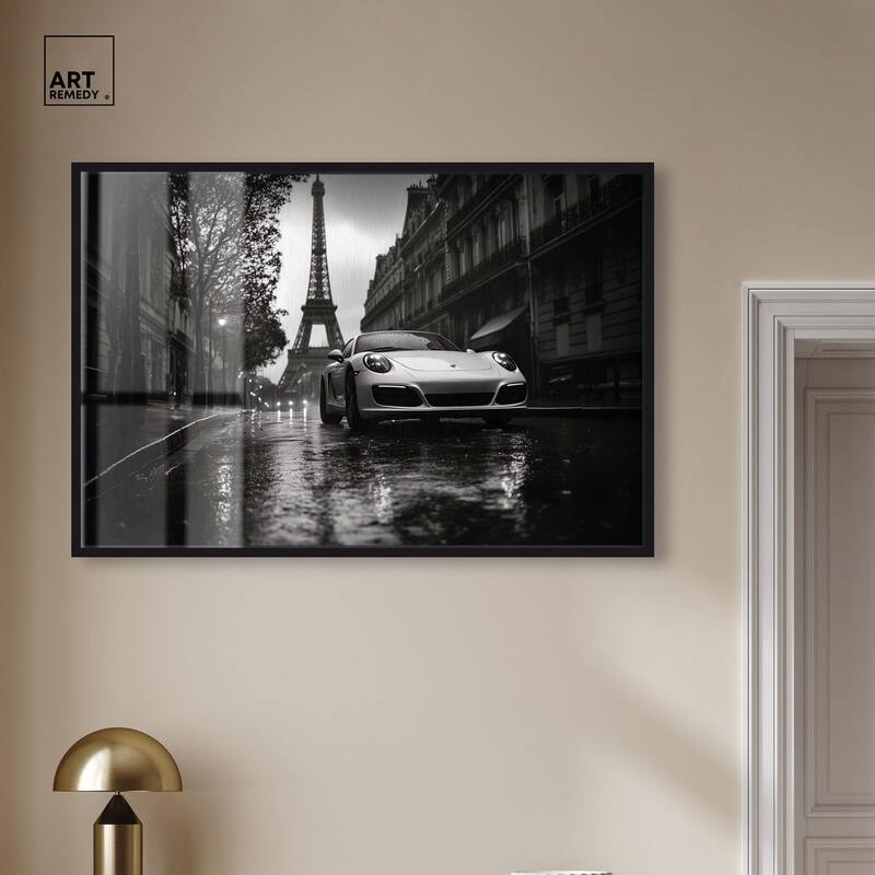 Driving in the Rain Paris Shadowbox by Art Remedy