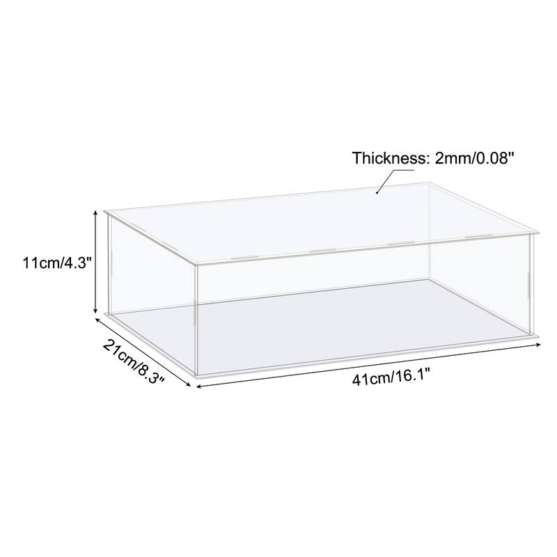 Display Case Box Acrylic Box Transparent Showcase 41x21x11cm for Collectibles