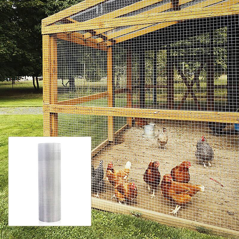 Garden Plant Welded Metal Wire Fencing Roll - Silver
