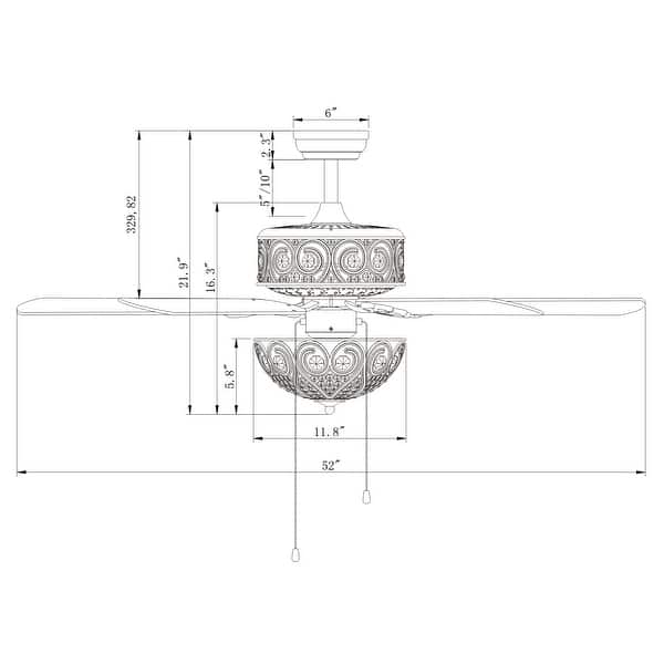 Warehouse of Tiffany Catalina Chrome 5-blade 52-inch Crystal Ceiling Fan