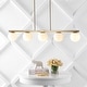 preview thumbnail 3 of 24, Luca Parisian 45.5" 5-Light Modern Glam Iron Globe Linear LED Pendant by JONATHAN Y