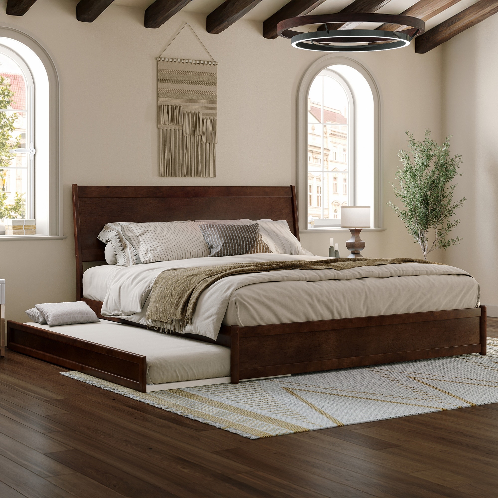 Casanova Platform Bed with Footboard & Trundle