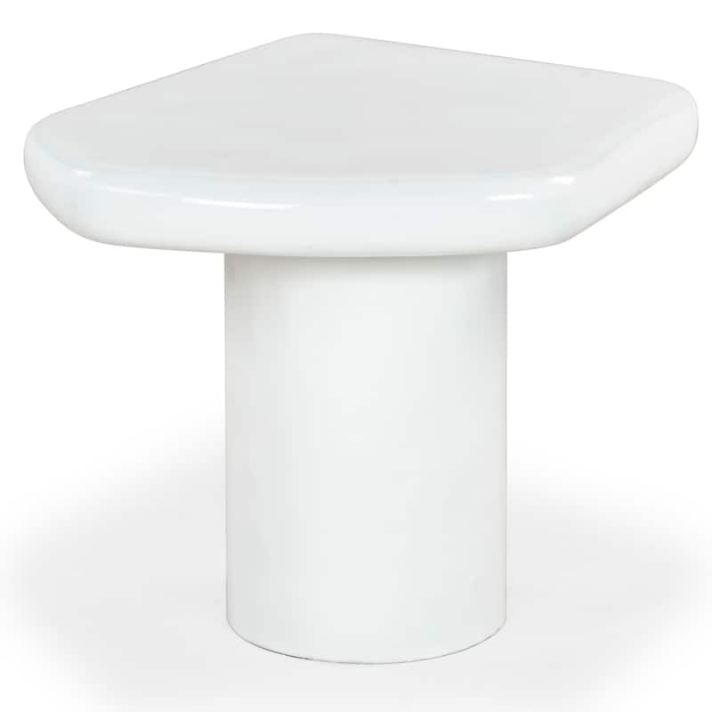 SAFAVIEH Couture Rhianna Concrete Accent Table - 24"W x 22"D x 18"H - White