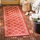 preview thumbnail 34 of 95, SAFAVIEH Courtyard Kailani Indoor/ Outdoor Waterproof Patio Backyard Rug 2'3" x 10' Runner - Red/Bone