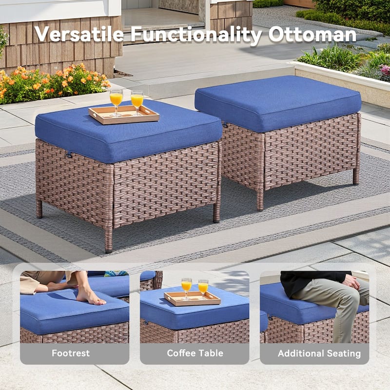 Pocassy 5 Pieces Sofa Swivel Chair with Ottomans