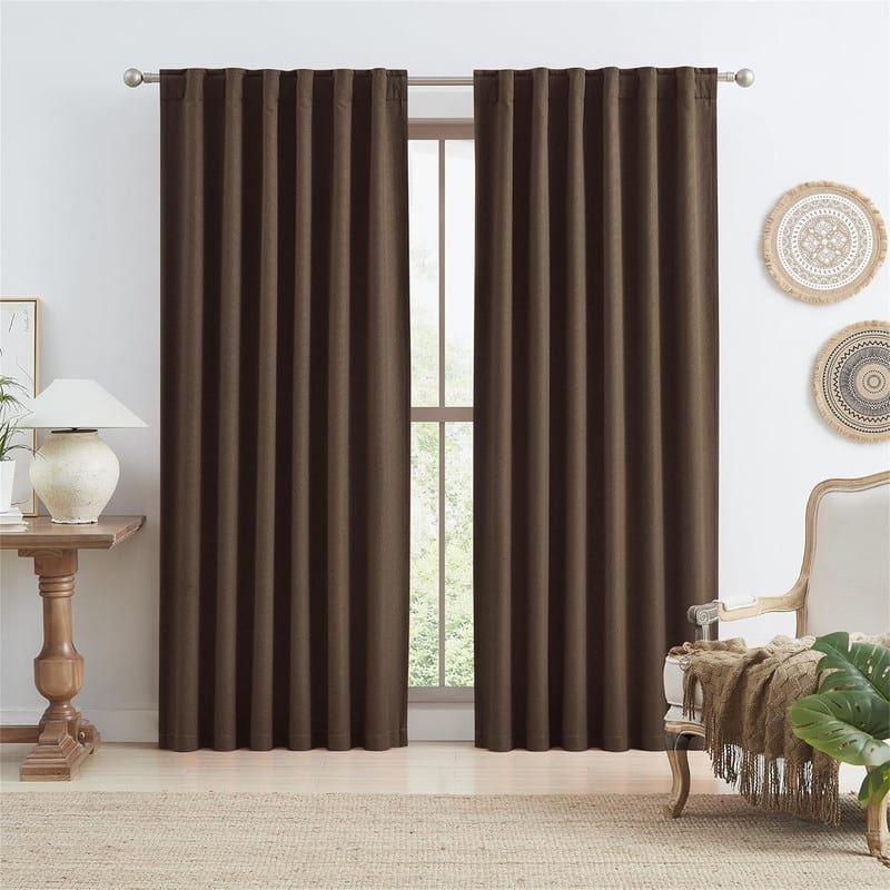 Brown Linen Blackout 50x96" Back Tab
