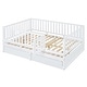 preview thumbnail 54 of 118, Wood Cribs Convertible Toddler Bed with Fence Guardrails and 2 Drawers Split into Independent Floor Bed and Daybed Slat Support