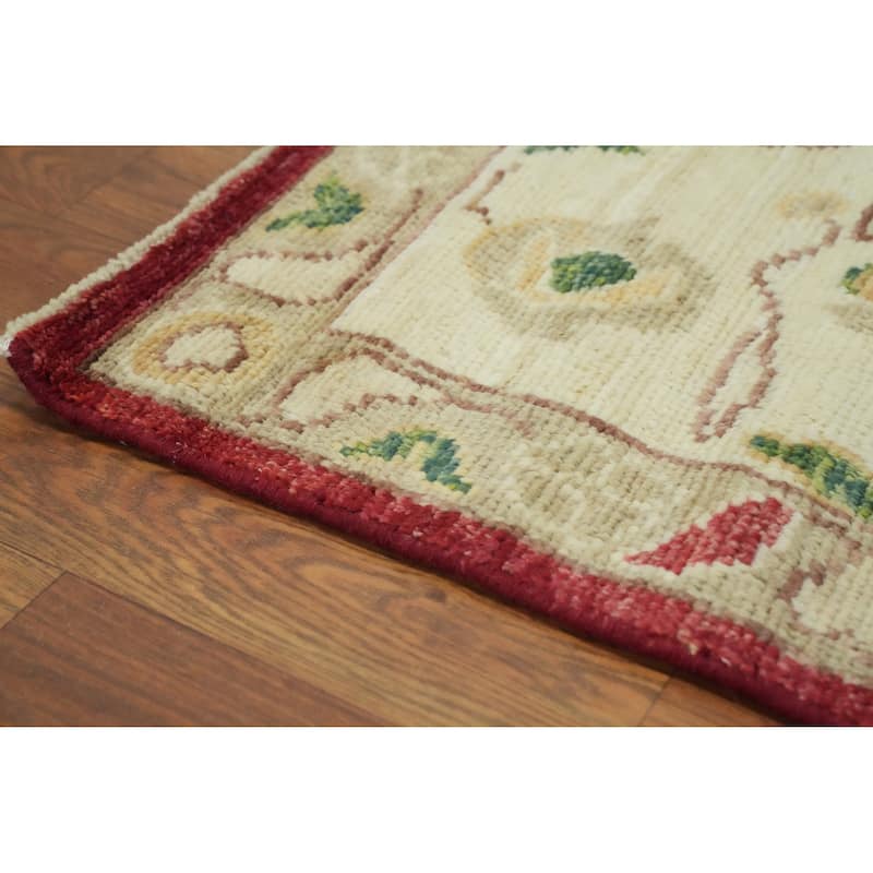 Vegetable Dye Wool Oushak Turkish Area Rug, Medallion Geometric Carpet - 11' 9'' X 9' 2''