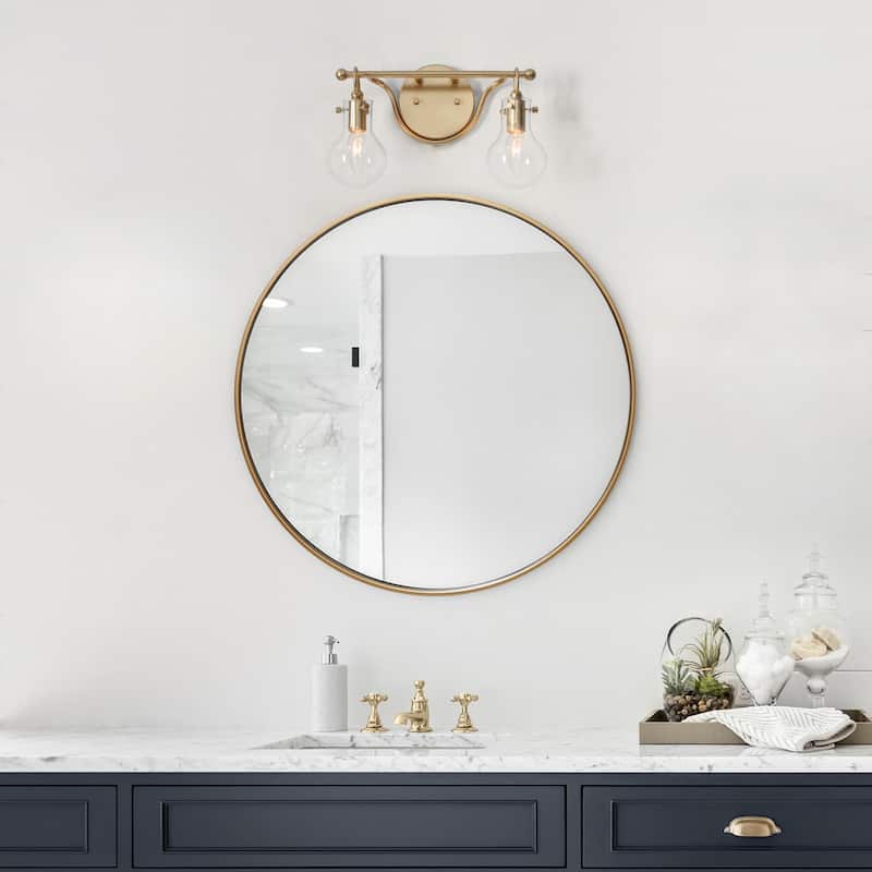 Carson Carrington Modern 2/3/4-Light Gold Bathroom Vanity Lights Glass Wall Sconces