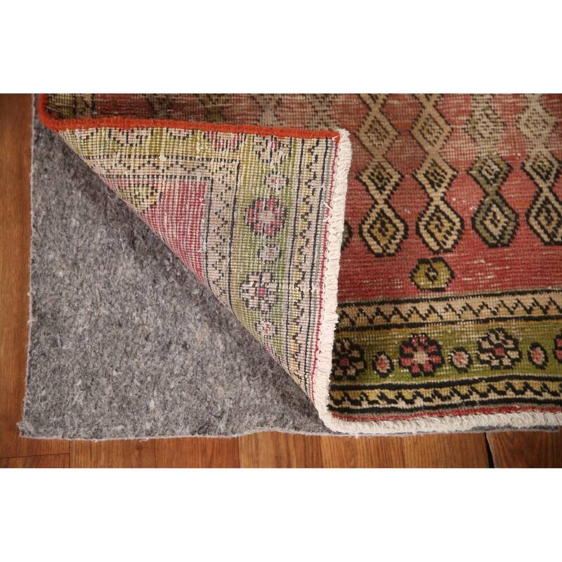 Vegetable Dye Tabriz Persian Antique Runner Rug Handmade Wool Carpet - 2'7"x 10'1"