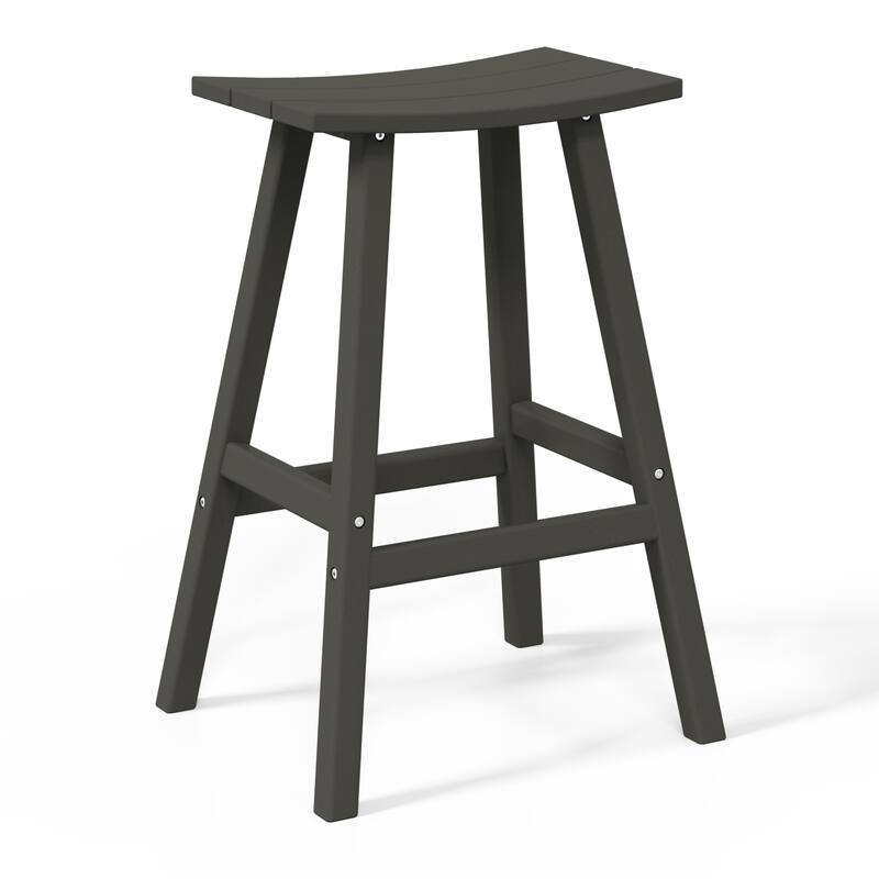Laguna Hdpe All Weather Outdoor Patio 29" Saddle Seat Bar Stool (Set Of 3)
