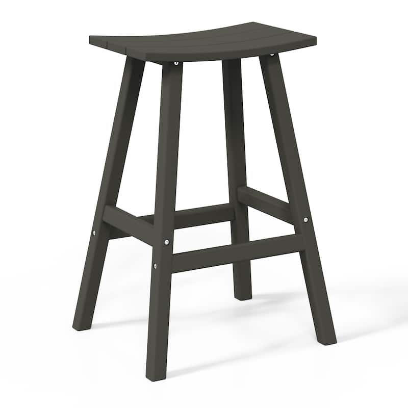 Laguna Hdpe All Weather Outdoor Patio 29" Saddle Seat Bar Stool (Set Of 2)