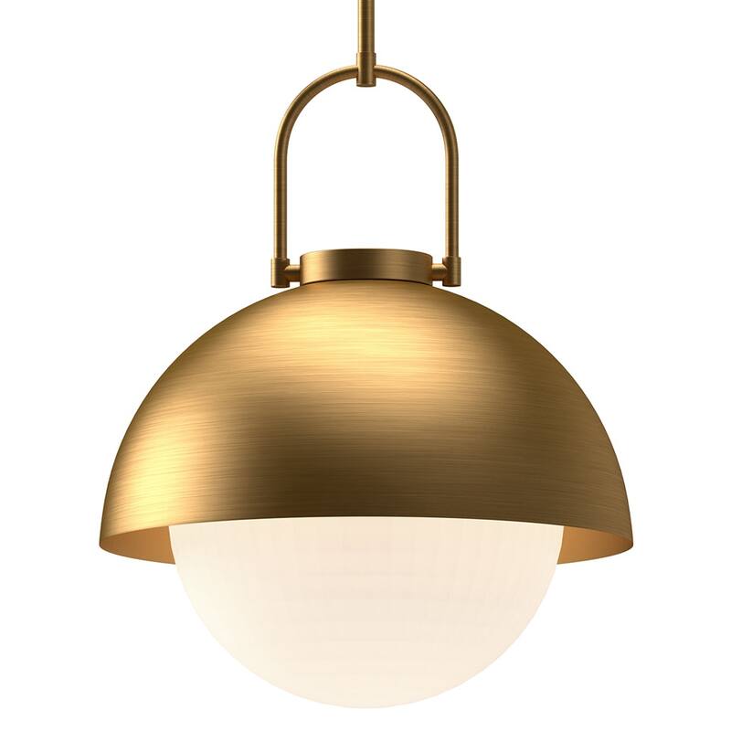 Alora Lighting PD507216OP Harper 16" Wide Pendant with Opal Glass - Aged Gold