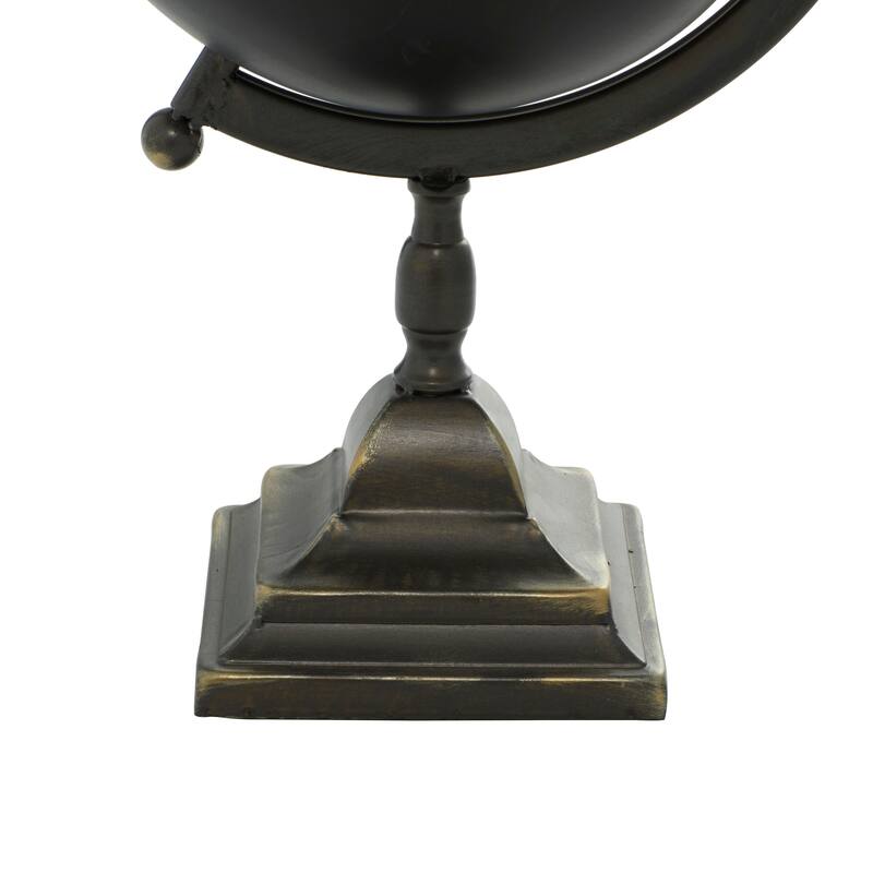 Metal Globe - Black - Roche River Decor - 10"W x 11"L x 18"H