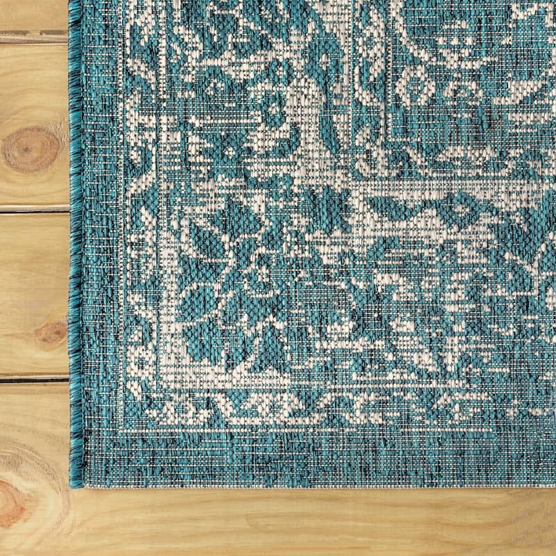 JONATHAN Y Sinjuri Bohemian Textured Weave Floral Indoor/Outdoor Area Rug