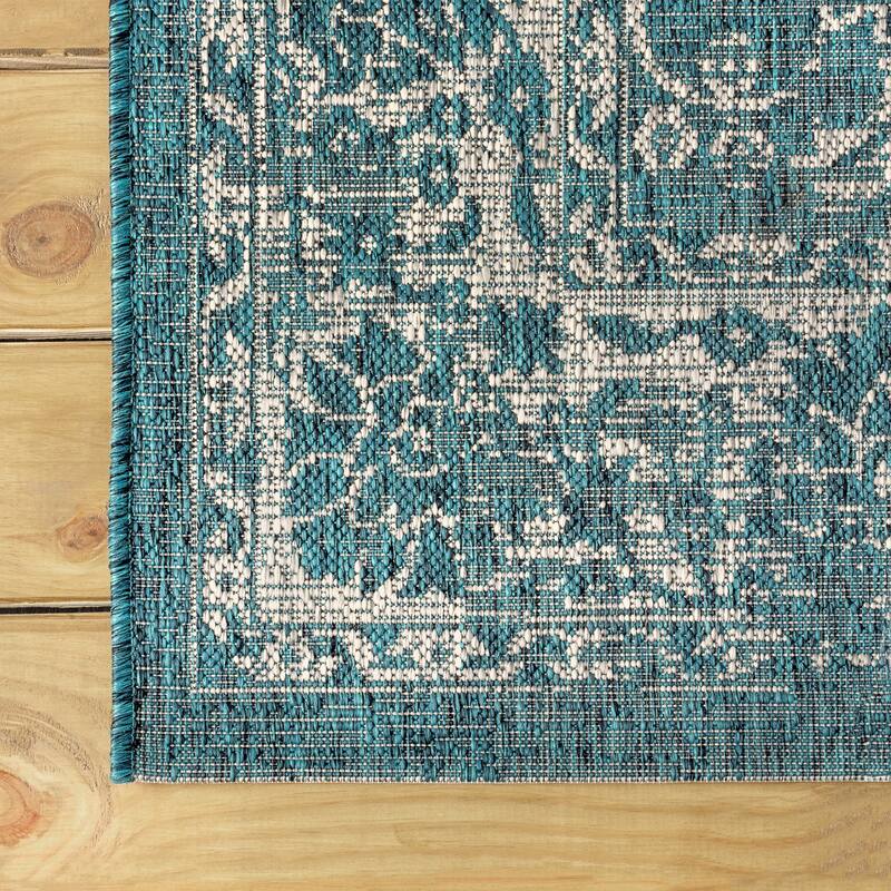 JONATHAN Y Sinjuri Bohemian Textured Weave Floral Indoor/Outdoor Area Rug
