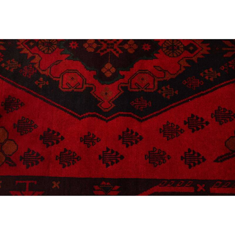 ECARPETGALLERY Hand-knotted Teimani Red Wool Rug - 3'11 x 7'2
