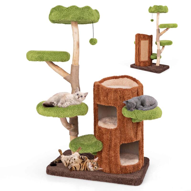Costway Multi-level Cat Tree with Double Decker Cat House Scratching - See Details