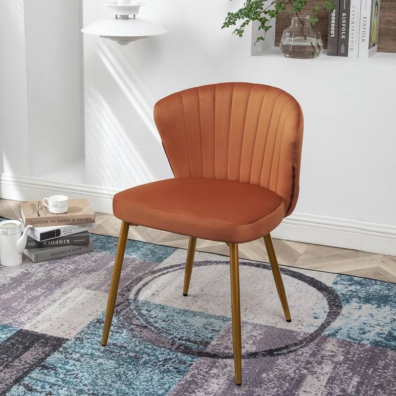 Modern Velvet Accent Chair with Channel-Tufted Design Comfortable and Trendy Armless Seat