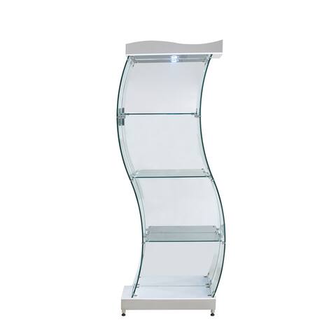 Somette Contemporary White "S" Shaped Glass Curio