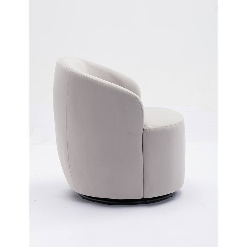 Velvet Fabric Swivel Barrel Chair