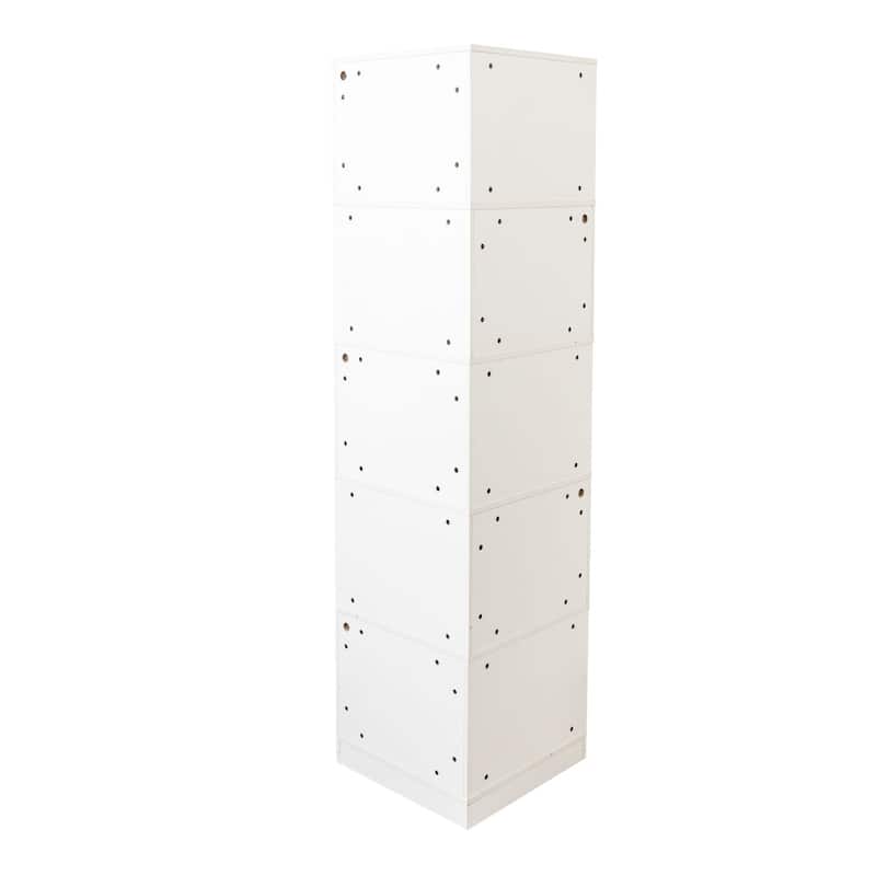 Corner Book Shelf - 5 Tier Corner Bookshelf Bookcase with Baffle, Freestanding L Shaped Display Shelf Stand