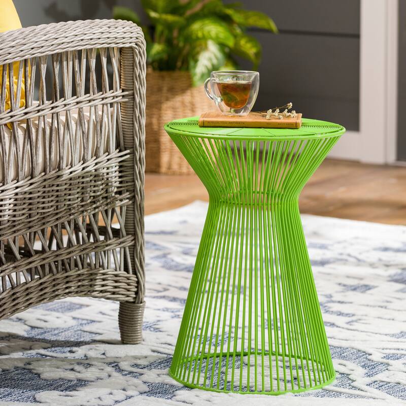 Livabliss Petruccio Lime Modern Metal Accent Table