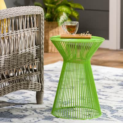 Livabliss Petruccio Lime Modern Metal Accent Table