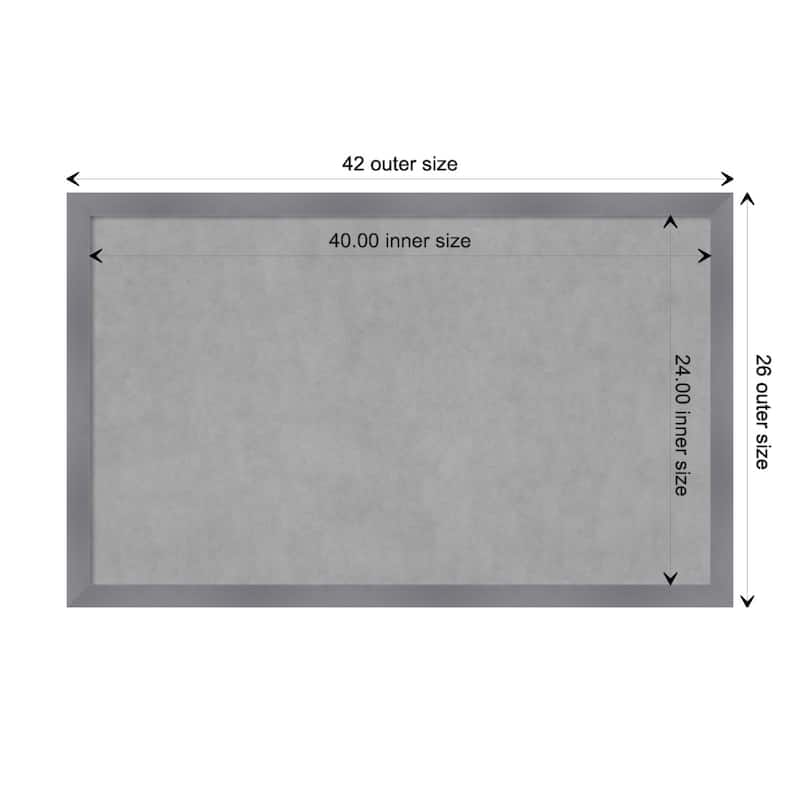 Amanti Art Edwin Grey Framed Magnetic Board - Board Size 40x24