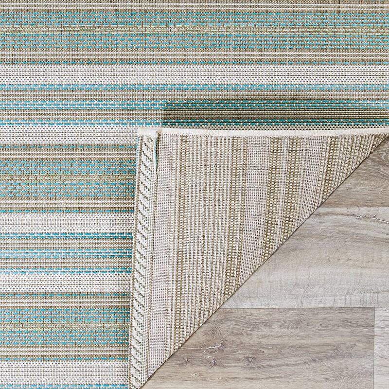 Dream Decor Rugs Samantha Sand Stripe Indoor Outdoor Area Rug