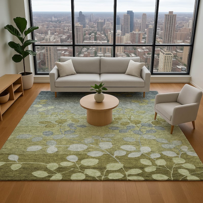 Premium Washable Super Soft Mayfield Rug - Olive - 3' x 5'
