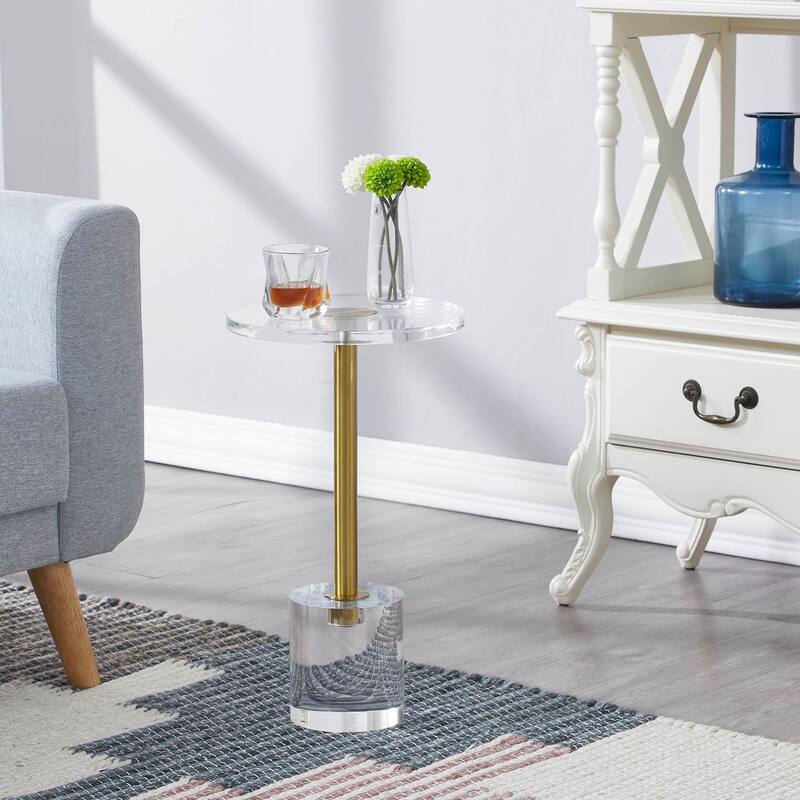Acrylic Golden Martini End Table