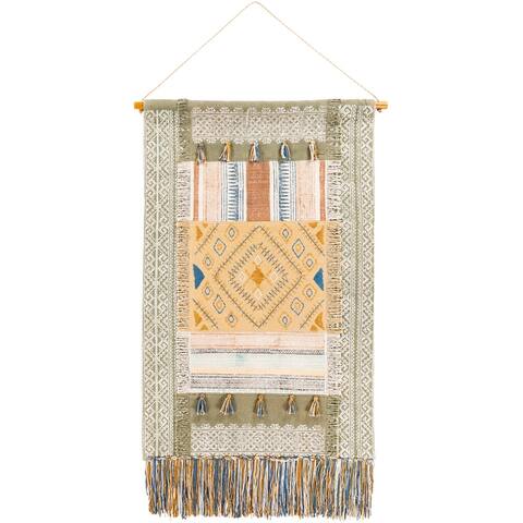 Moyo Hand Woven Cotton, Polyester and Viscose 29" x 48" inch Bohemian/Global Tapestry - 29" x 48"