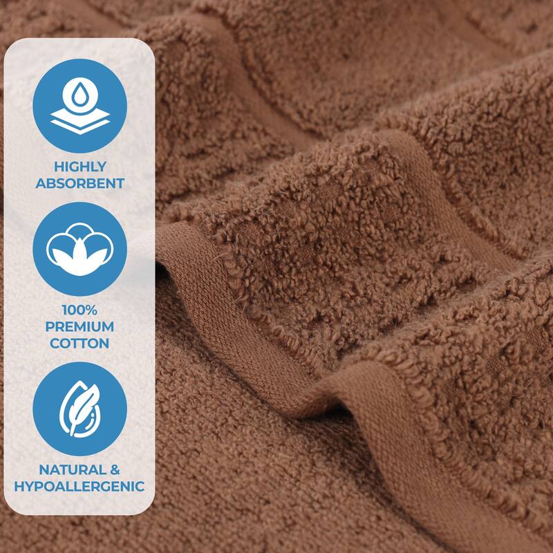 Superior Napa Zero Twist Cotton Waffle 3 Piece Bathroom Towel Set