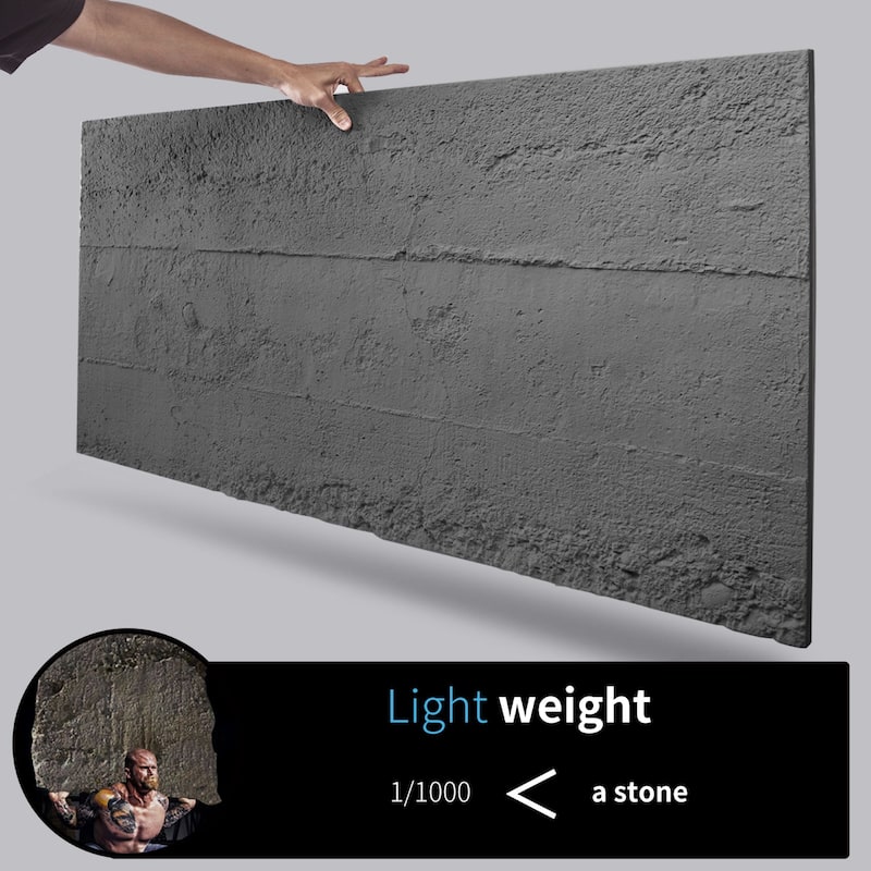 Art3d Cement Texture 3D Wall Panels,PU Wall Panels for Interior Wall Decor, 24'' x 48'', 4pcs