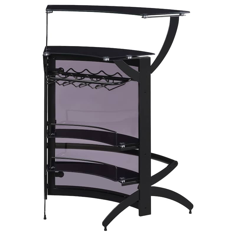 Dallas 2-shelf Curved Freestanding Home Bar Cabinet