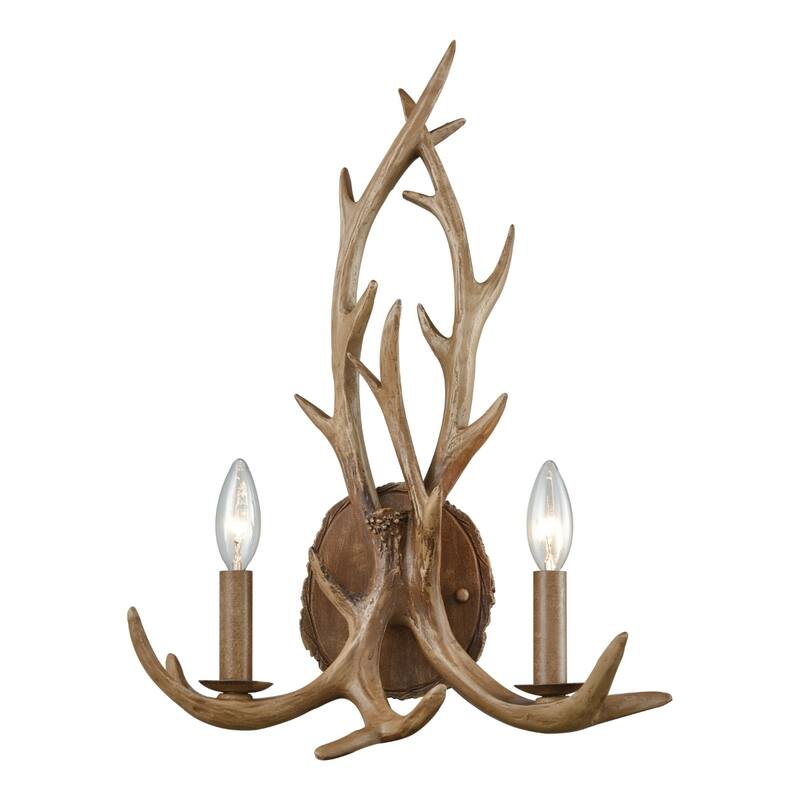 Elk 19'' High 2-Light Sconce - Wood Tone - 19 inch Tall - Wood Tone - 19 inch Tall