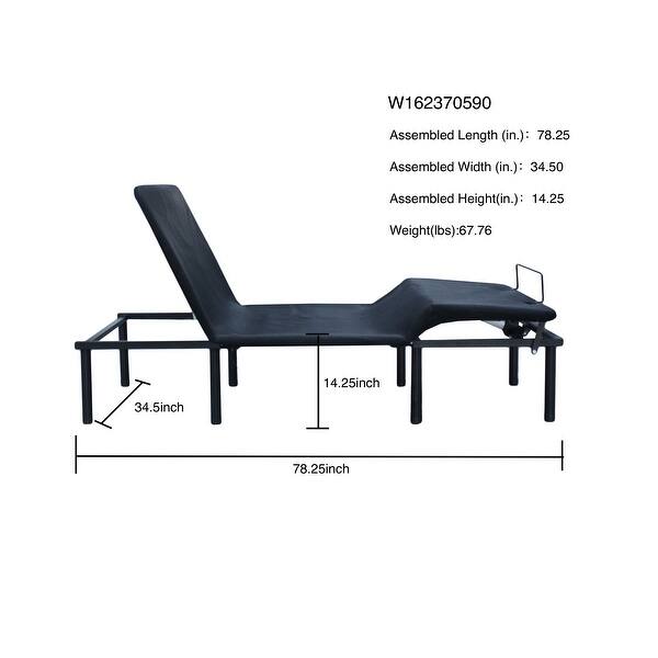 Twin XL Size Adjustable Bed Base with Foot Incline and Motorized Head,Quick and Easy Assembly