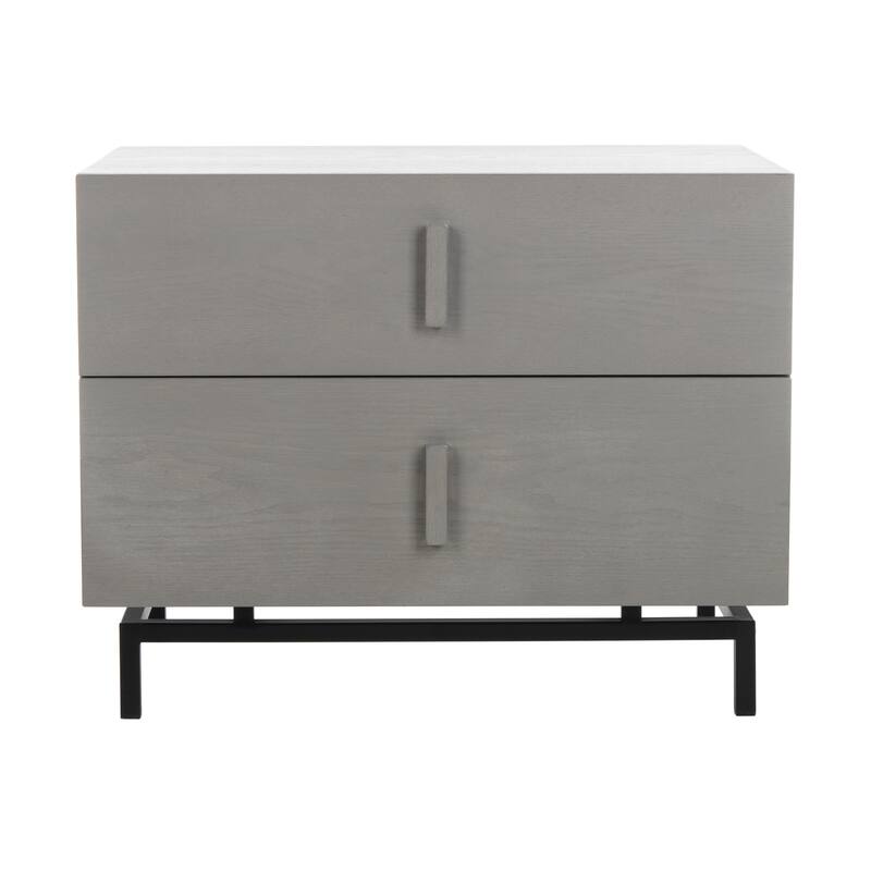 SAFAVIEH Herschel Grey/ Black Storage Cabinet - 27.5" x 17.6" x 21.6"