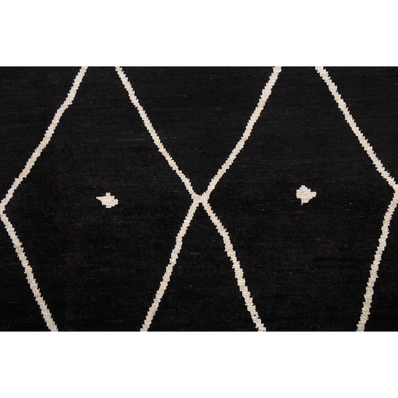 Vegetable Dye Trellis Moroccan Living Room Area Rug Wool Hand-knotted - 6'7" x 9'7"