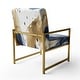 preview thumbnail 12 of 25, Designart "Abstract Pattern With Blue & Golden II" Upholstered Abstract Accent Chair and Modern Arm Chair