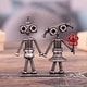preview thumbnail 2 of 3, Novica Handmade Robots In Love Recycled Metal Figurine