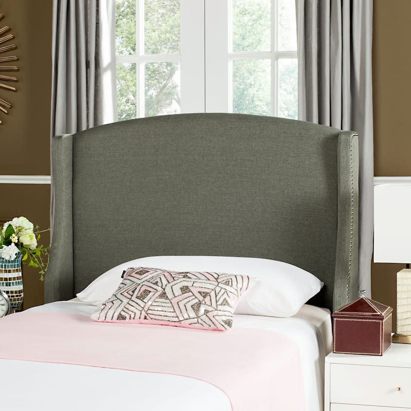 SAFAVIEH Zafirka Grey Wingback Linen Headboard (Twin) - Grey - Twin