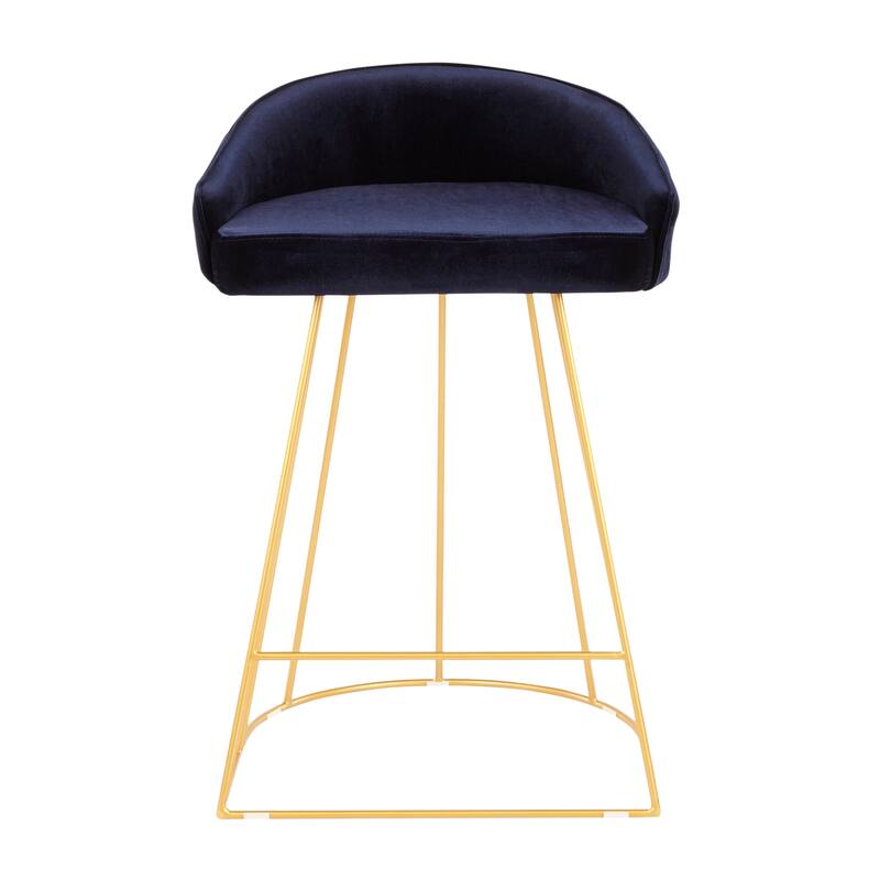 Silver Orchid Haid Velvet Upholstered Counter Stool (Set of 2)