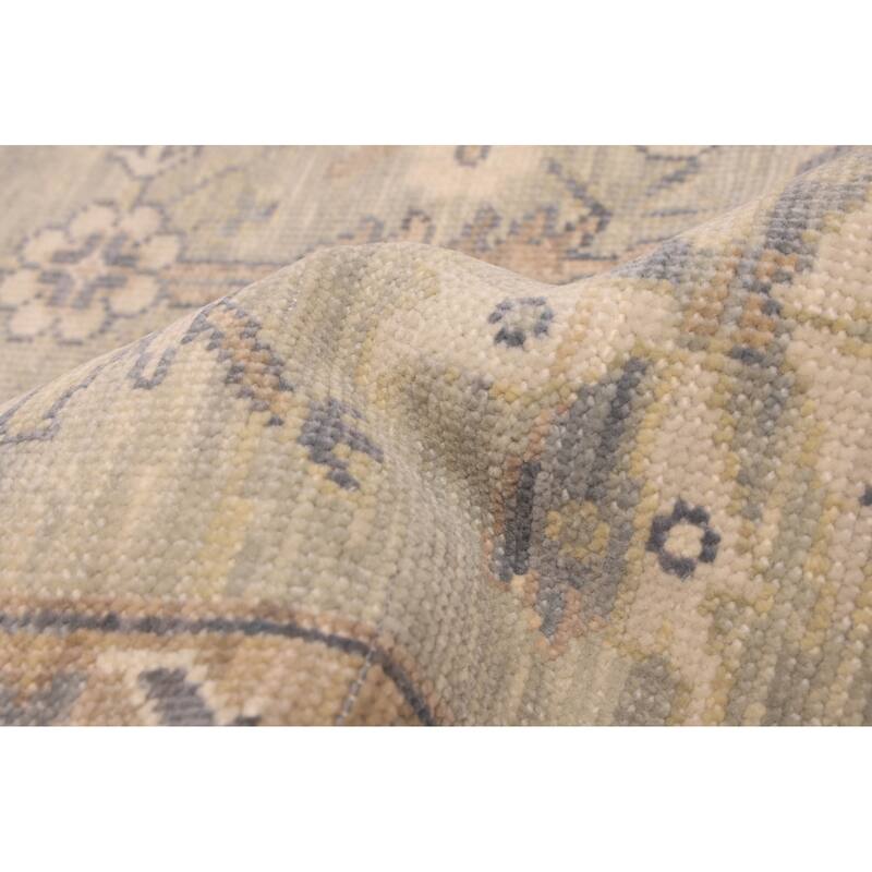 ECARPETGALLERY Hand-knotted Modern Oushak Sage Wool Rug - 9'0 x 12'3