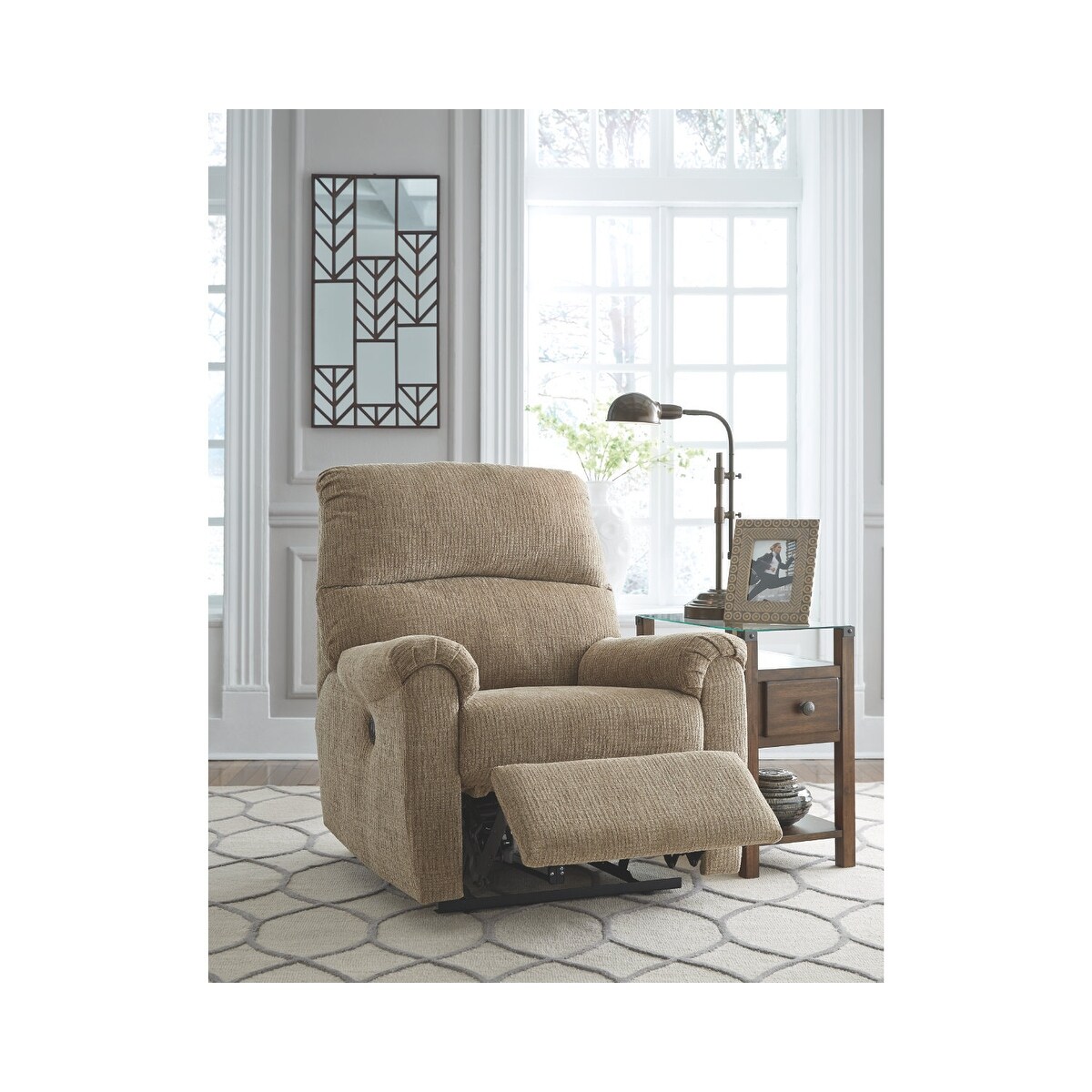 Mcteer mocha power outlet recliner