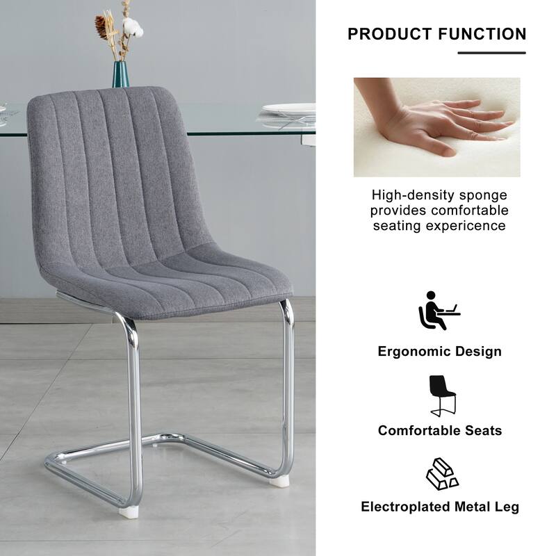 Set of 4 Modern Dining Chair with Metal Legs
